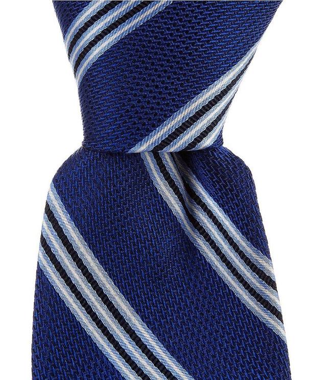 Roundtree & Yorke Multi Stripe 3 1/8#double; Woven Silk Tie Product Image