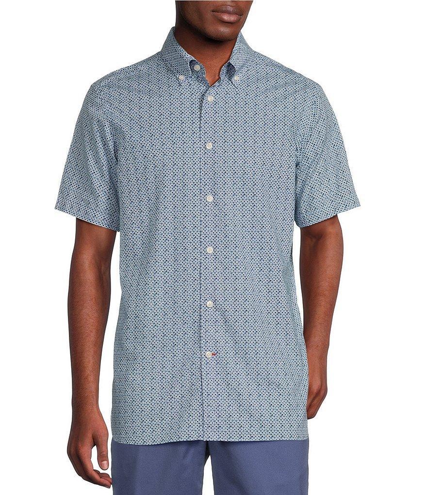 Cremieux Blue Label Print Slub Poplin Print Short Sleeve Woven Shirt Product Image