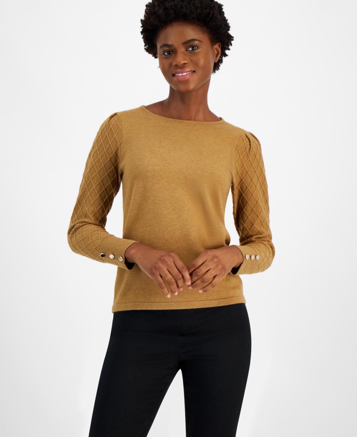 Anne Klein Womens Diamond-Sleeve Sweater product image