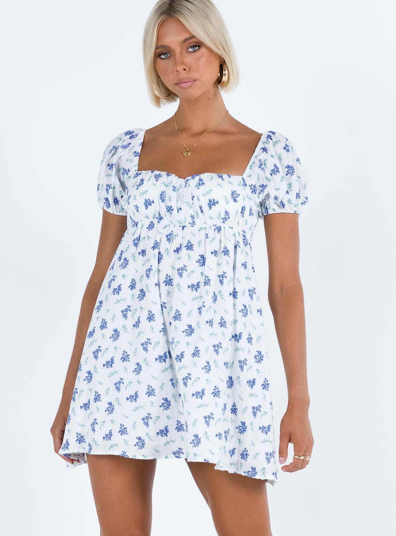 Let's Dance Mini Dress Blue Floral Product Image