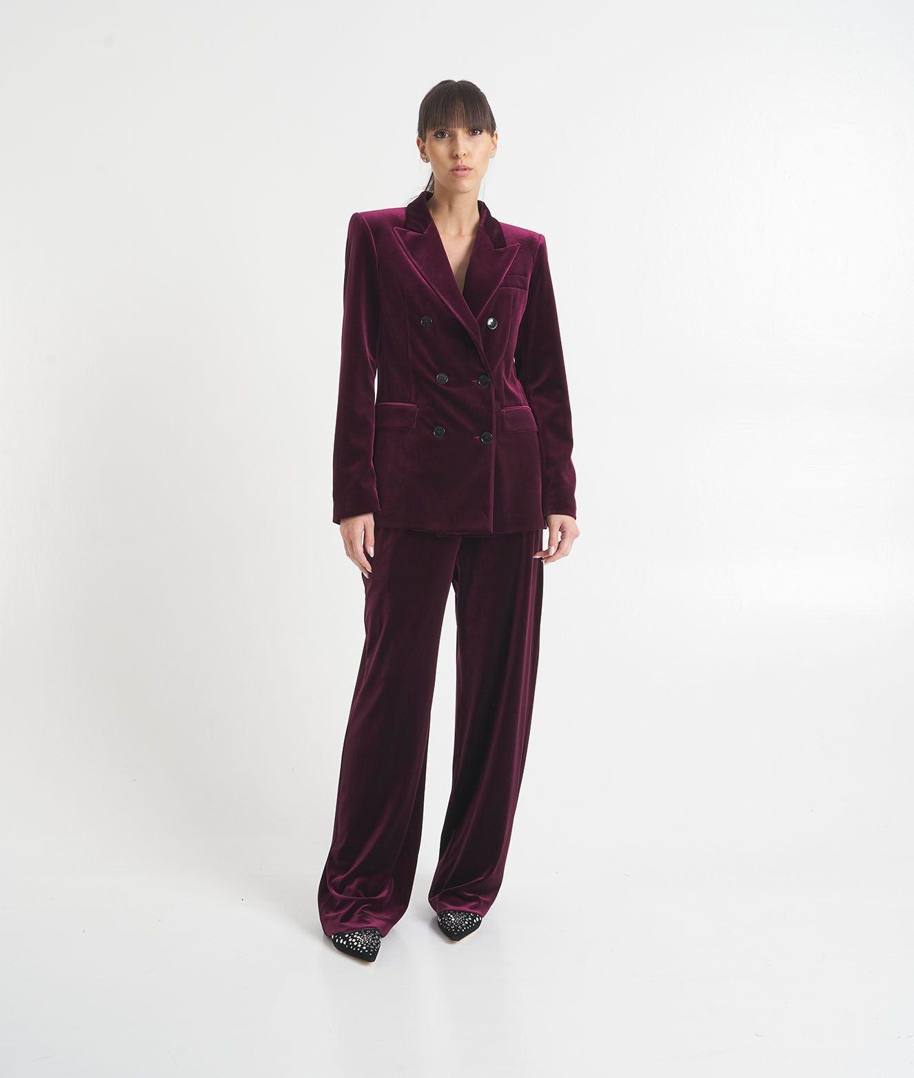 Blazer doppiopetto in velluto Female Product Image