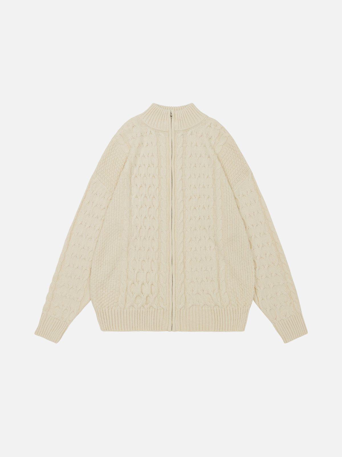 Aelfric Eden Retro 90s Zip Up Knit Cardigan Product Image