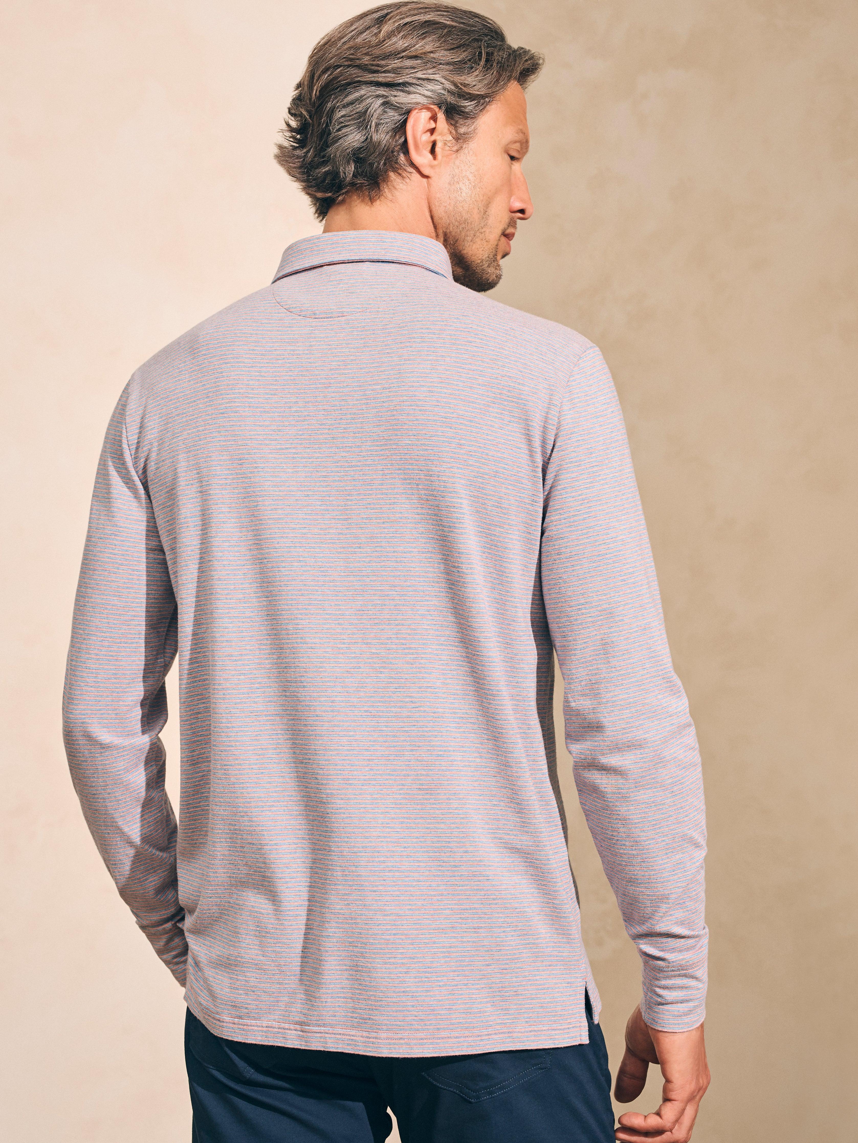 Movement™ Long-Sleeve Polo Shirt - Rose Creek Stripe Male Product Image