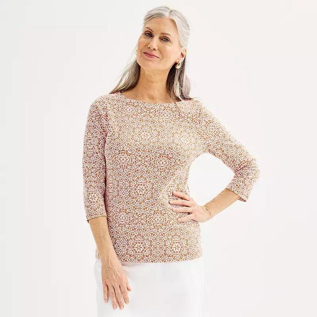 Petite Croft & Barrow Boatneck Top, Womens Product Image