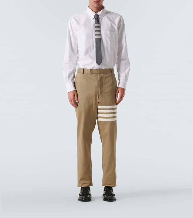 THOM BROWNE Cotton Oxford Shirt In White Product Image