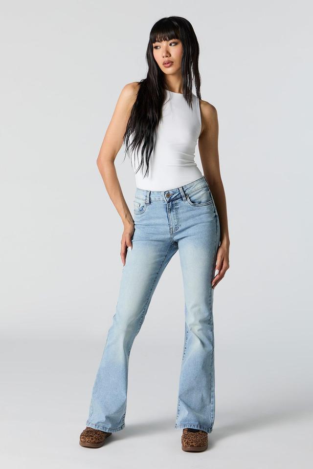 Medium Wash Mid Rise Flare Jean Female Product Image