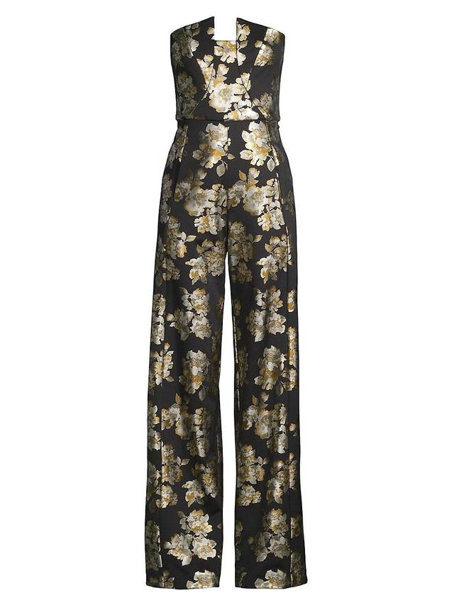 Black Halo Lena Floral Strapless Jumpsuit Product Image