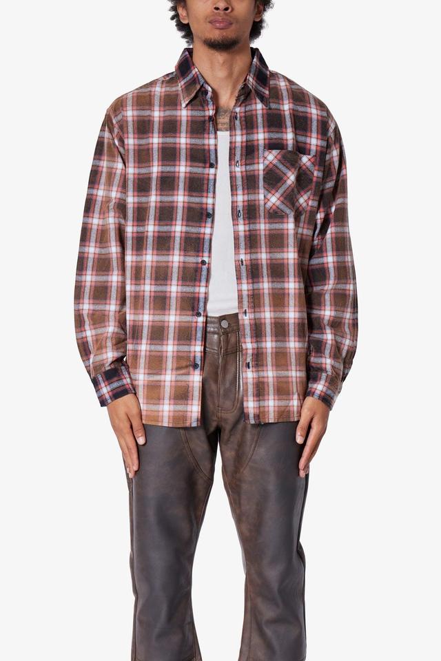 Plaid Orange Flannel Shirt - Orange Product Image