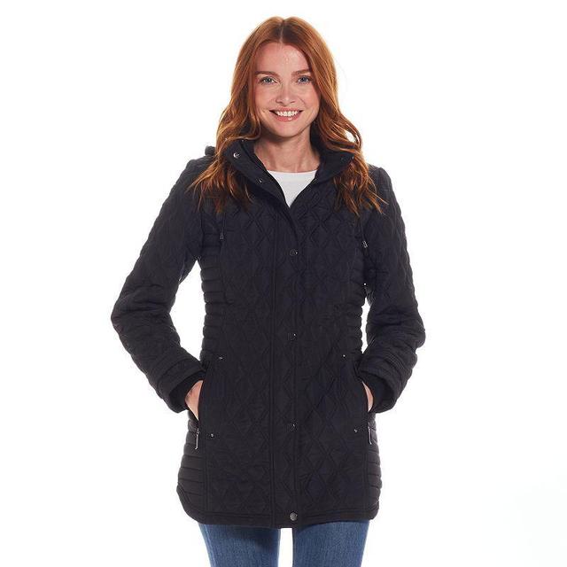 Plus Size Weathercast Hooded Quilted Walker Coat, Womens Product Image