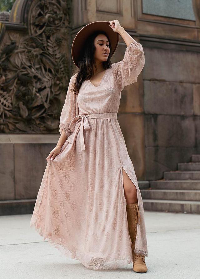 Haley Dress in Nude Pink Product Image