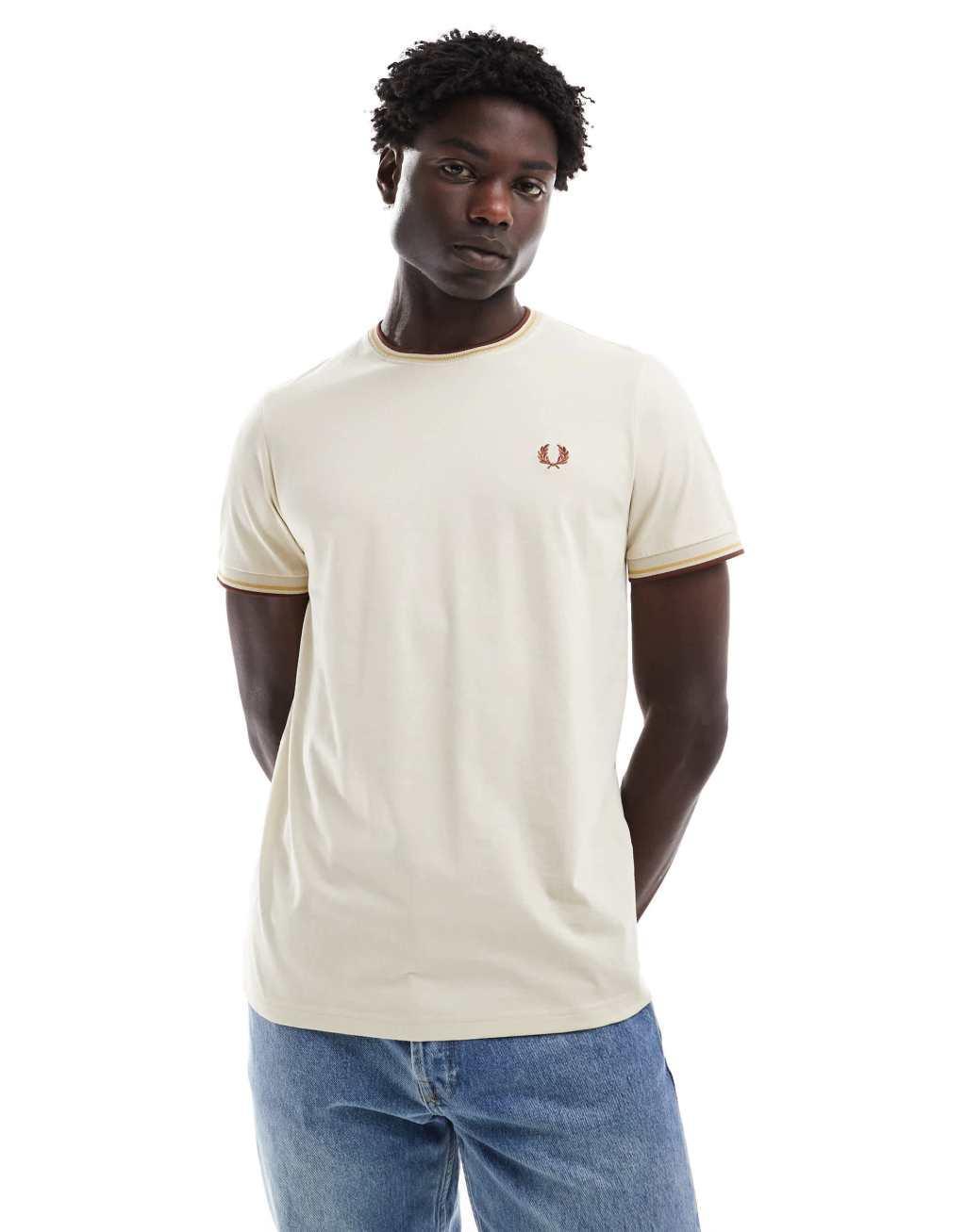 Fred Perry twin tipped T-shirt in beige product image