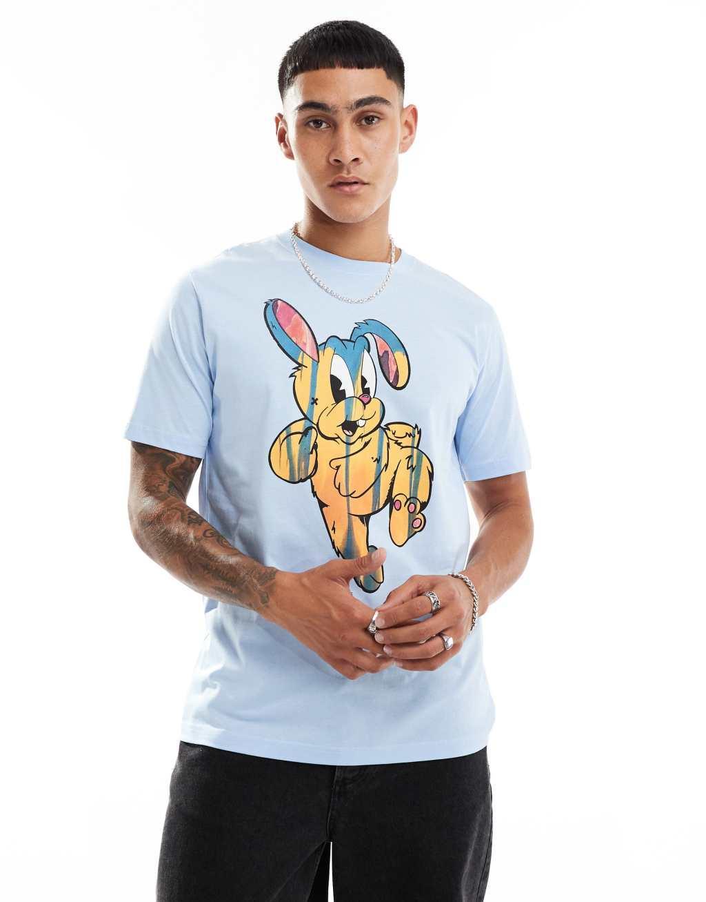 PS Paul Smith T-shirt with bunny print in light blue Product Image