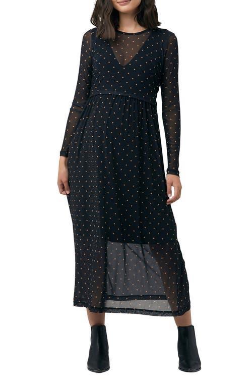 Ripe Maternity Dot Pattern Long Sleeve Maternity Dress Product Image