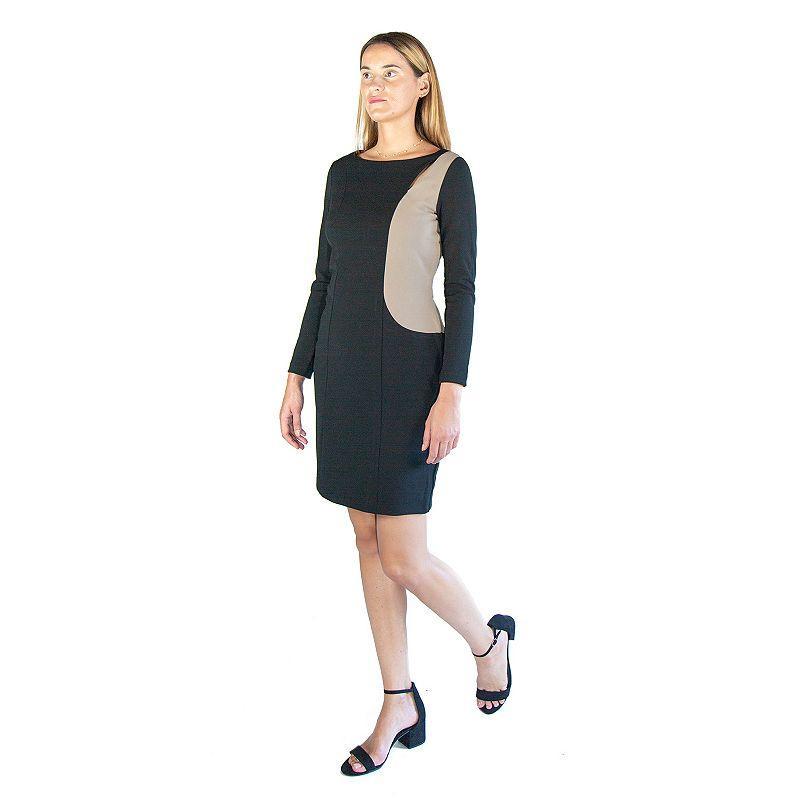 Womens Nina Leonard Colorblock Cutout Sheath Dress Oxford Product Image