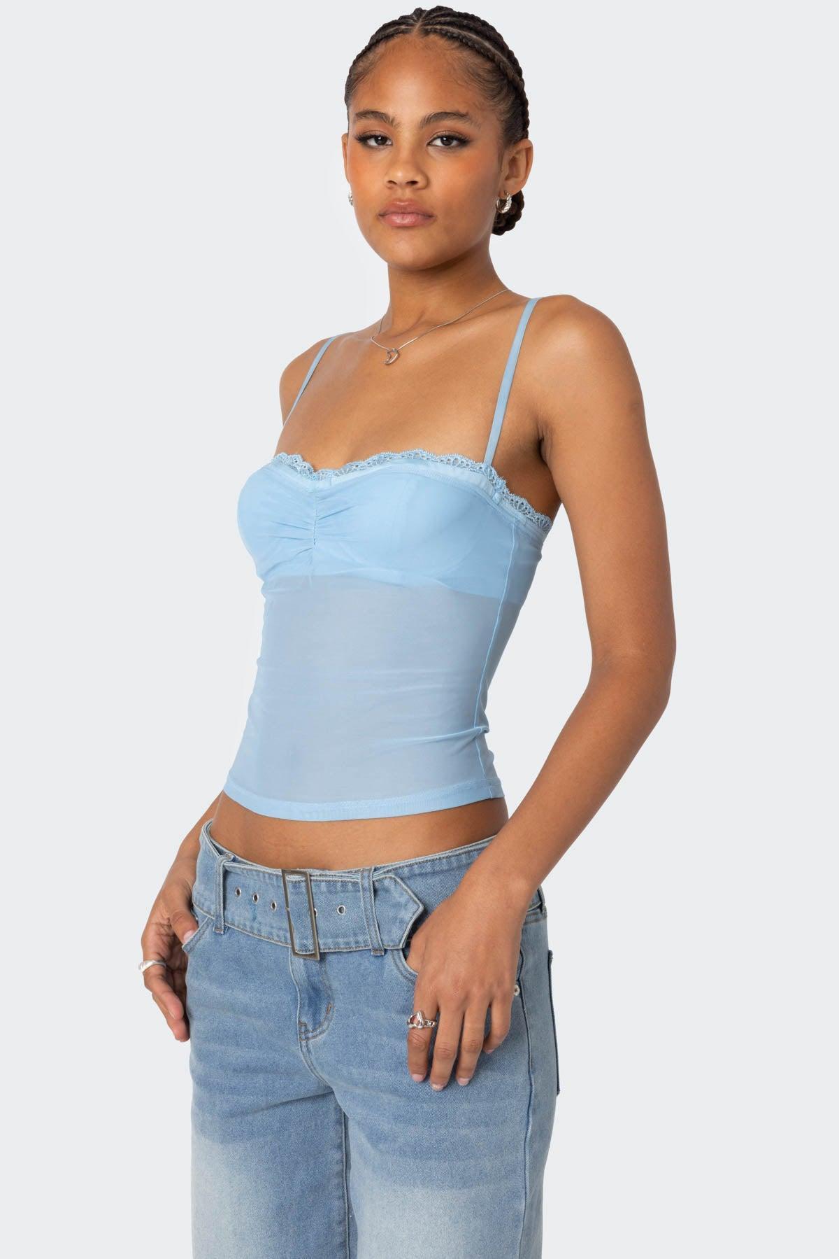 Elina Sheer Mesh Bra Top Product Image