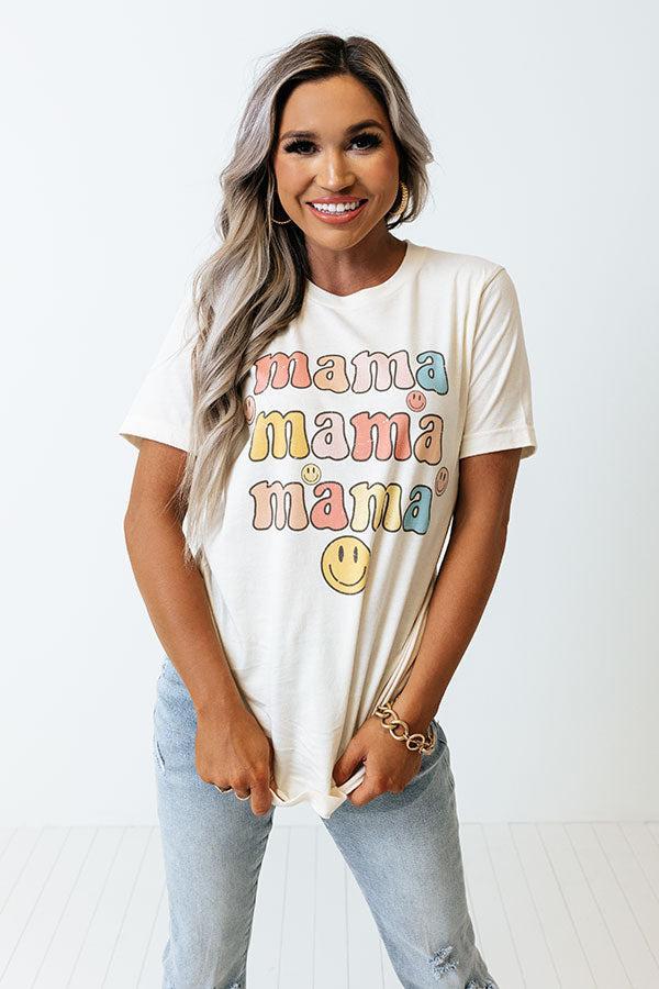 Smiley Mama Graphic Tee In Cream Product Image