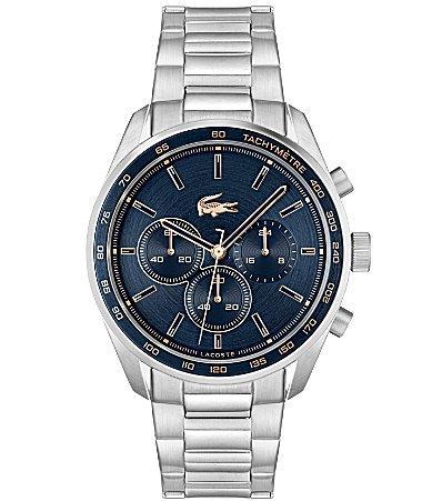 Lacoste Mens Boston Quartz Chronograph Stainless Steel Navy Dial Bracelet Watch Product Image