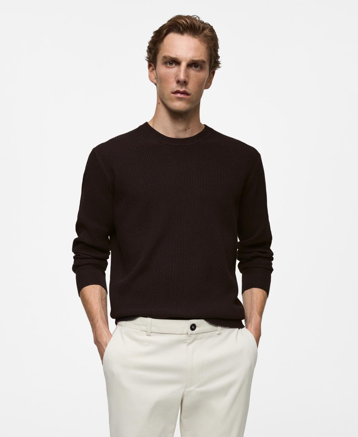 Mango Mens Ribbed Cotton Knitted Sweater Product Image