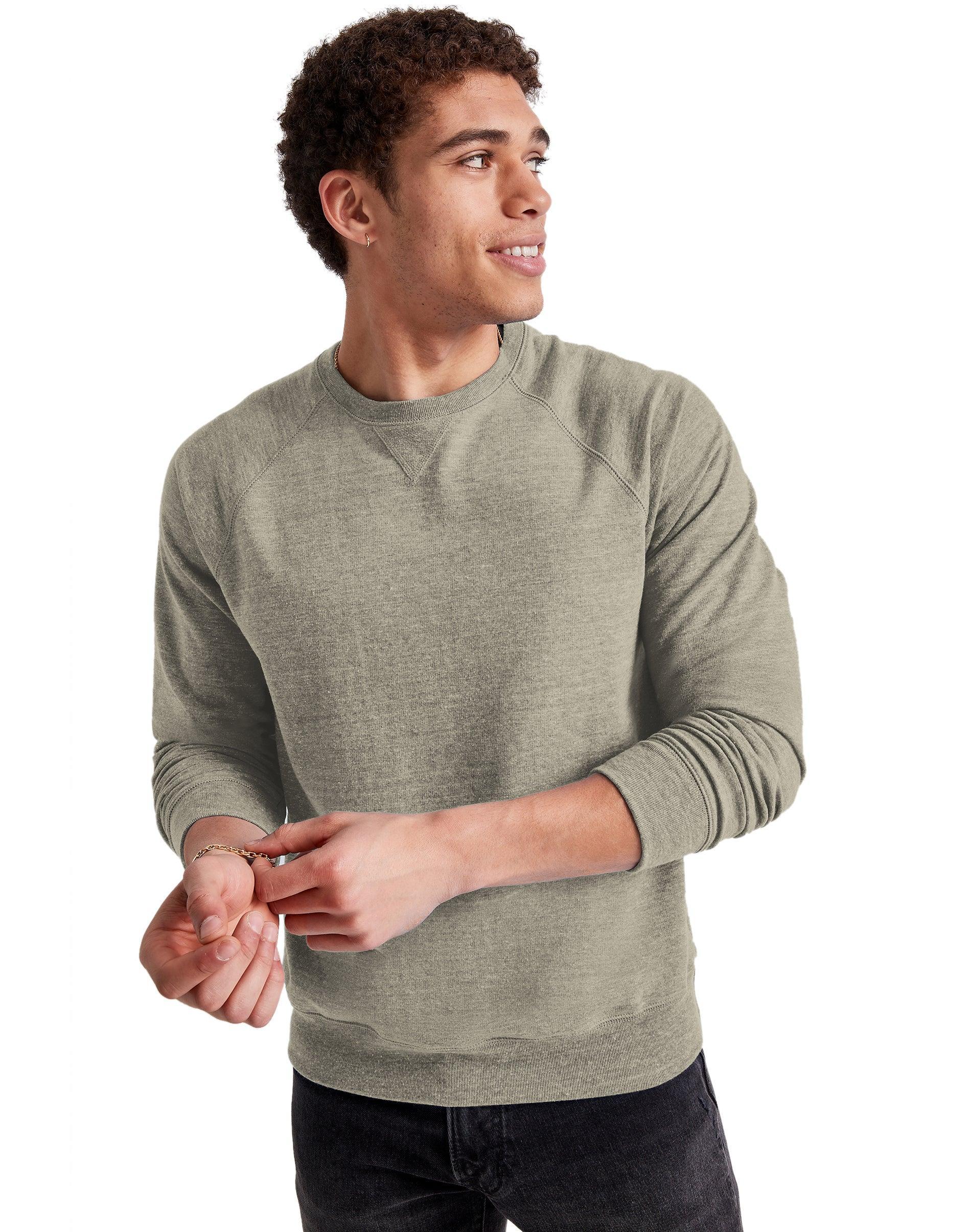 Hanes Originals Mens French Terry Sweatshirt Charcoal Heather M Product Image