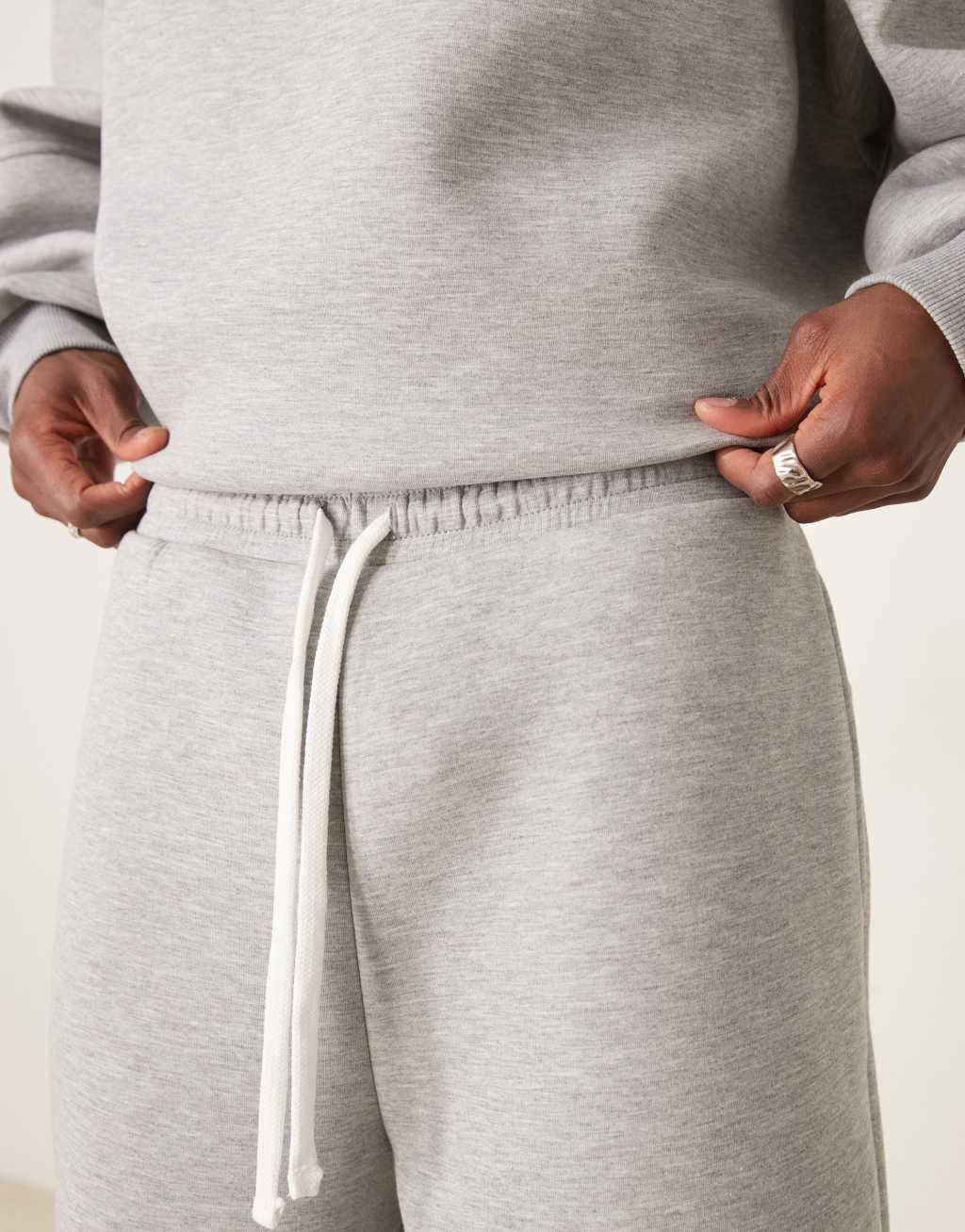 ASOS DESIGN scuba sweatpants with seam detail in gray heather Product Image