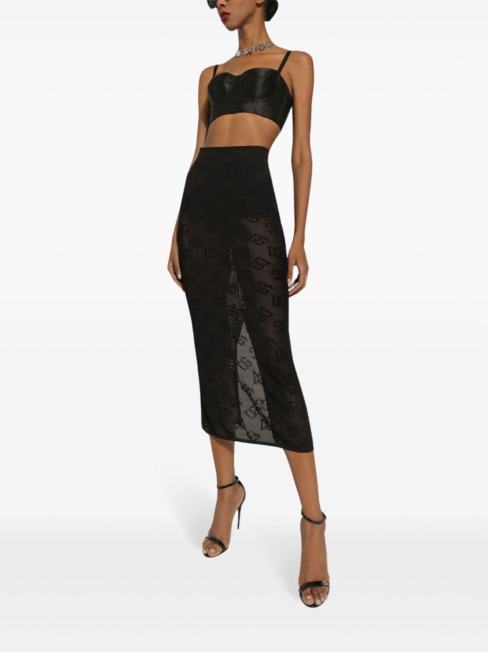 Pencil Midi Skirt In Black Product Image