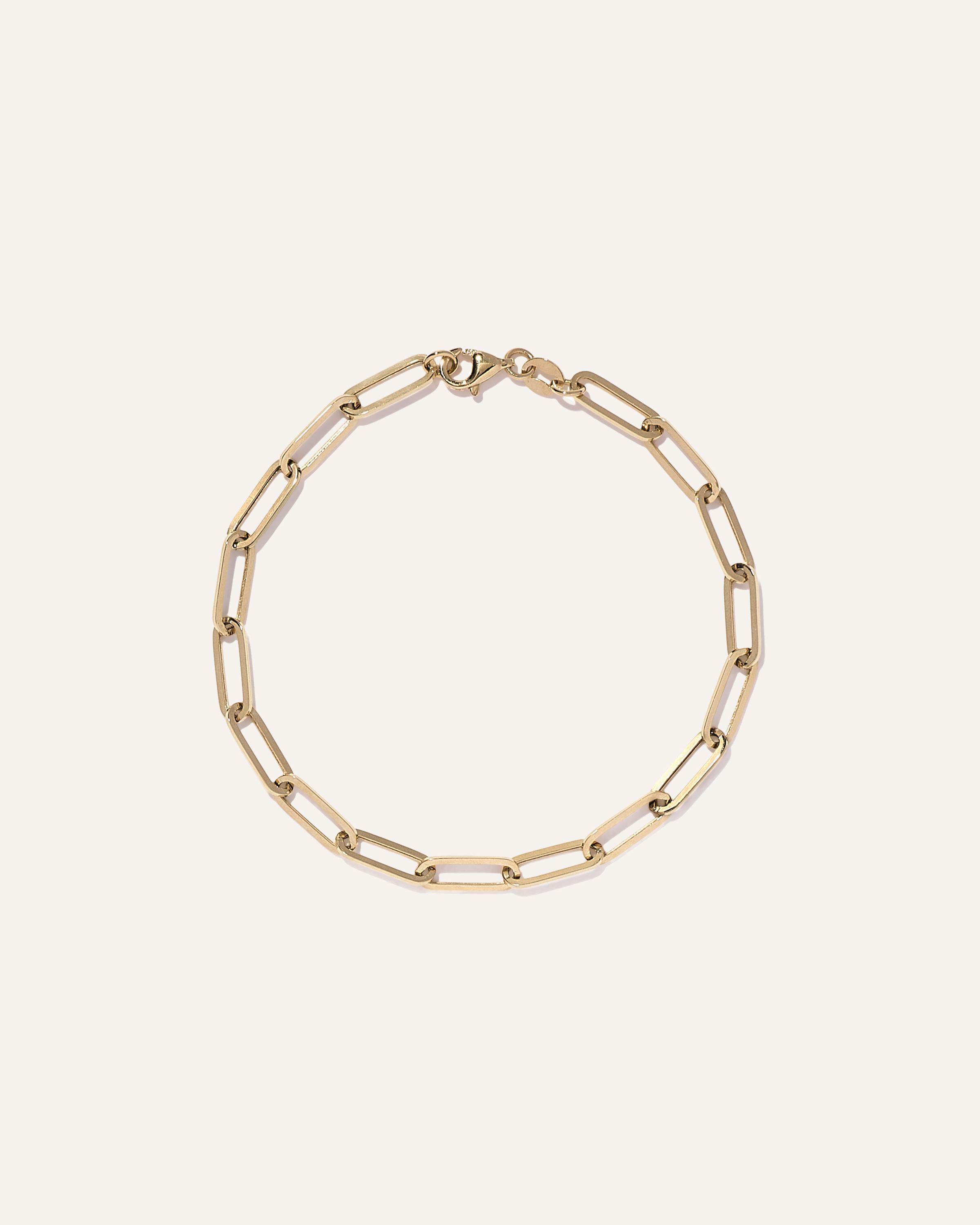 14K Gold Large Paperclip Chain Bracelet Product Image