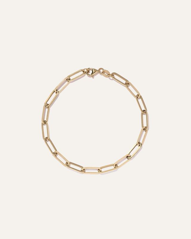 14K Gold Large Paperclip Chain Bracelet Product Image