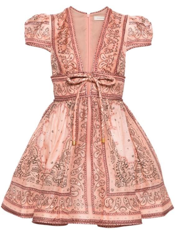 ZIMMERMANN Dress With Bow In Pink Product Image