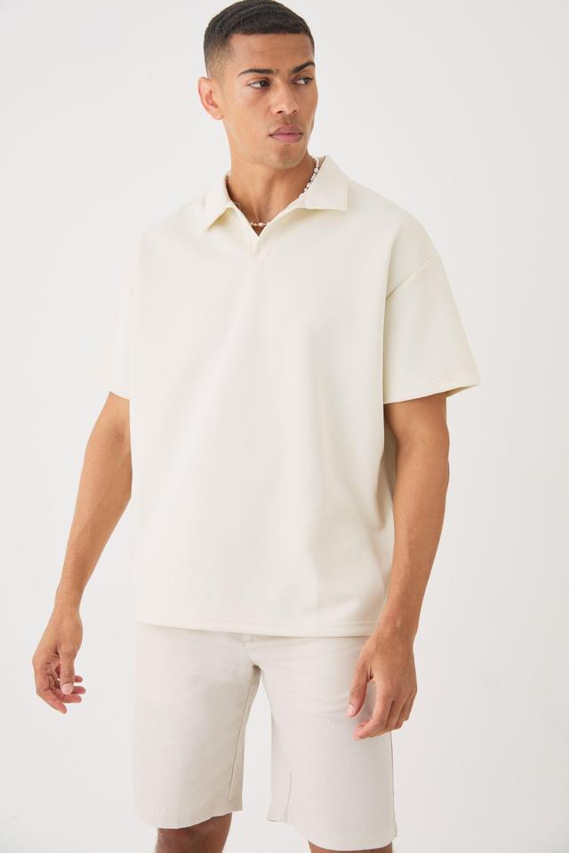 Oversized Revere Scuba Polo | boohooMAN USA Product Image