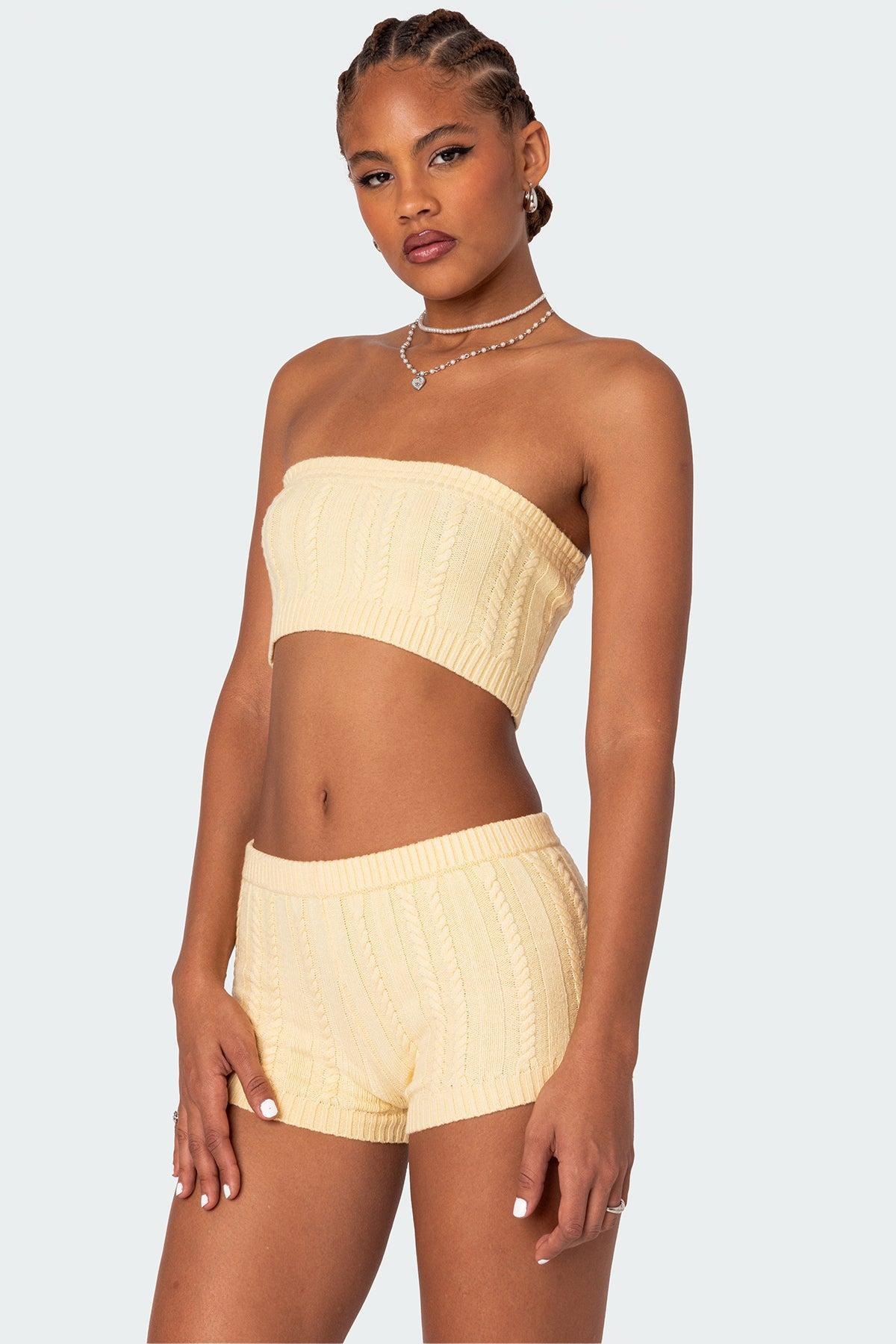 Raegan Cable Knit Bandeau Top Product Image