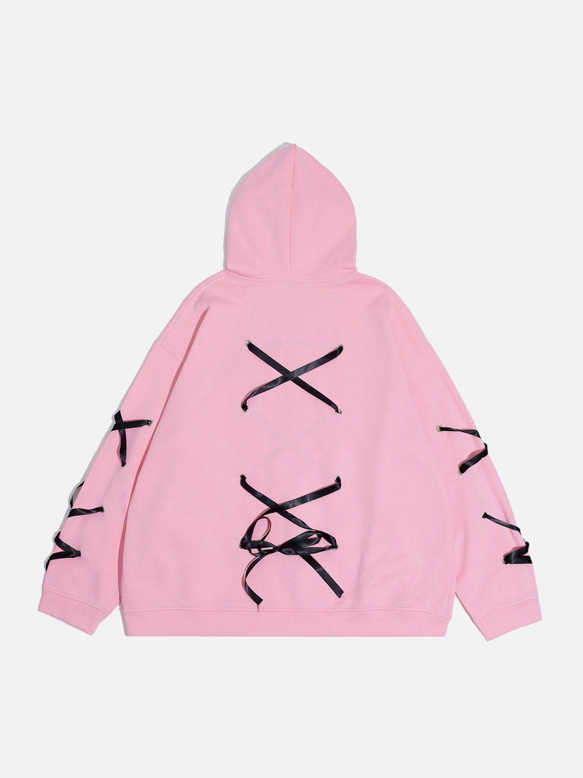 Aelfric Eden Ribbon Decoration Zip Up Hoodie Product Image