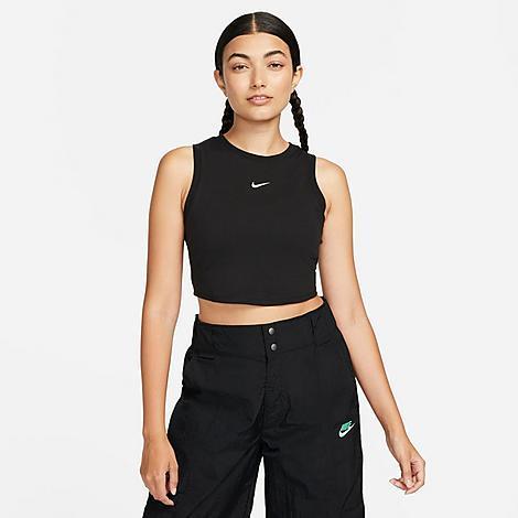 Nike Chill Essentials rib cropped tank top in black product image