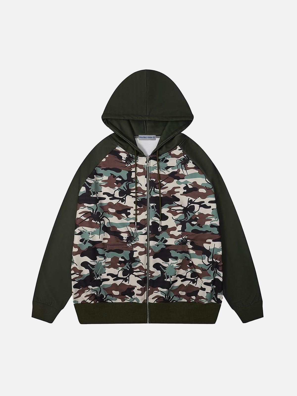 Aelfric Eden Camouflage Spider Zip Up Hoodie Product Image