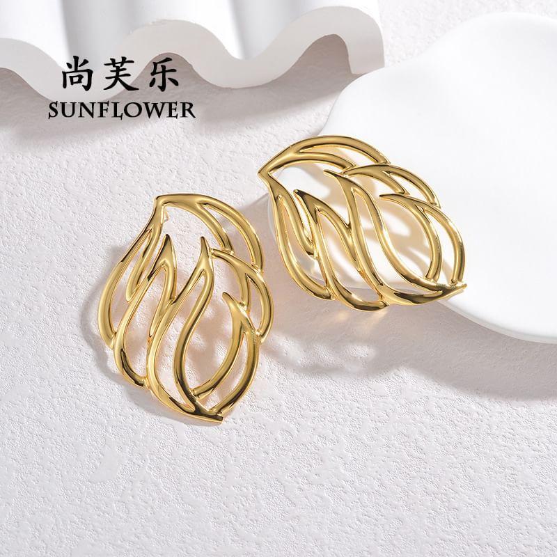 Floral Stainless Steel Stud Earring Product Image