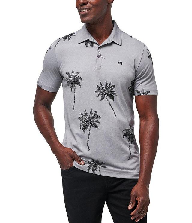 TravisMathew Mesic Palm Tree Print Short Sleeve Polo Shirt Product Image