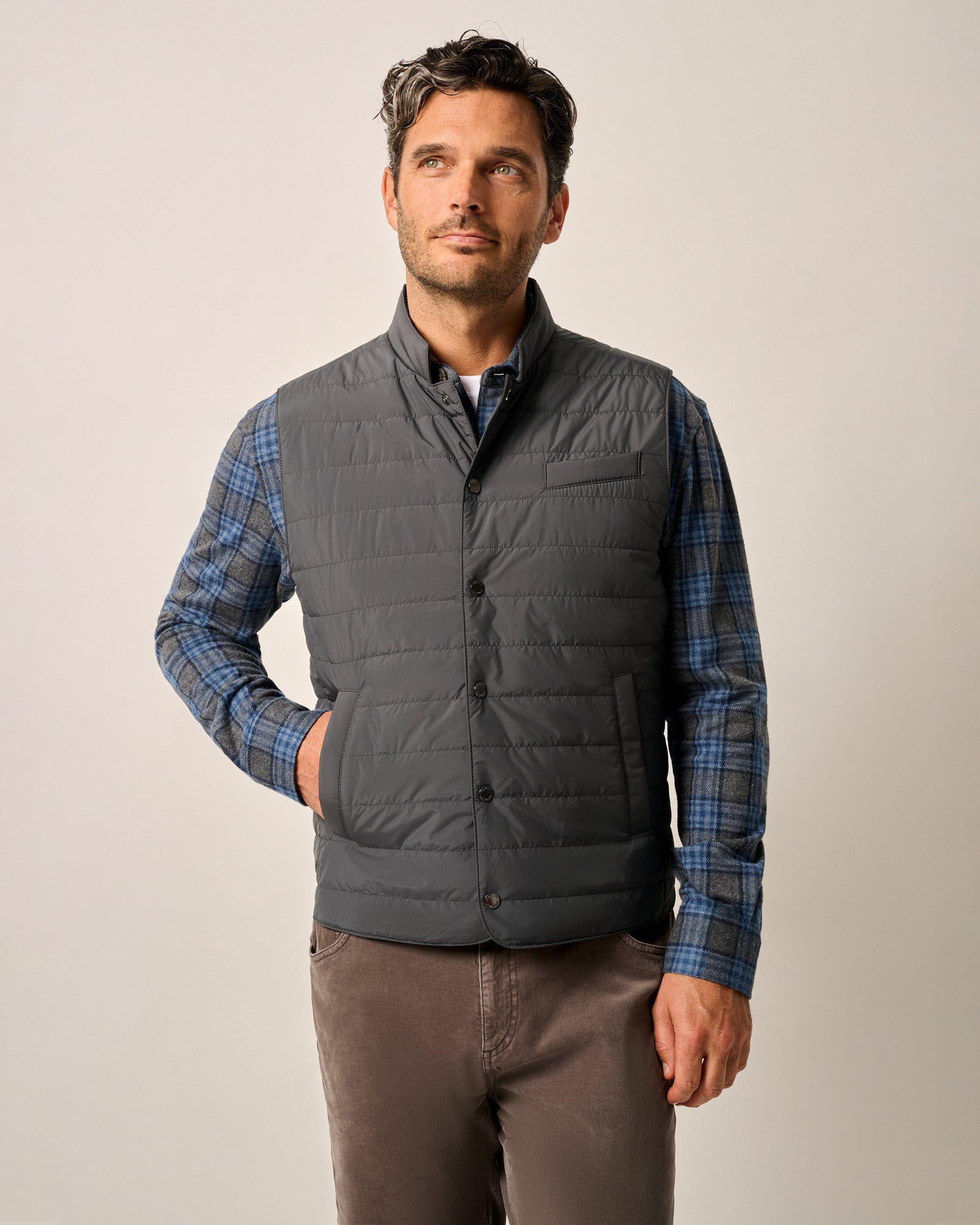 Apo Quilted Button Up Vest Male Product Image