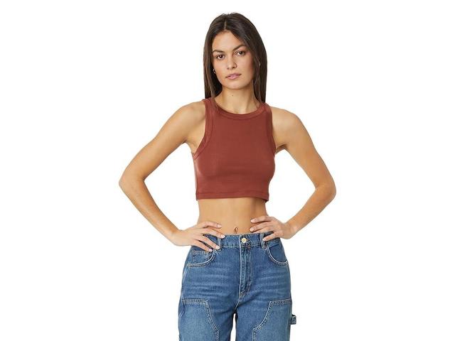 AllSaints Rina Cropped Tank (Brunette ) Women's Clothing Product Image