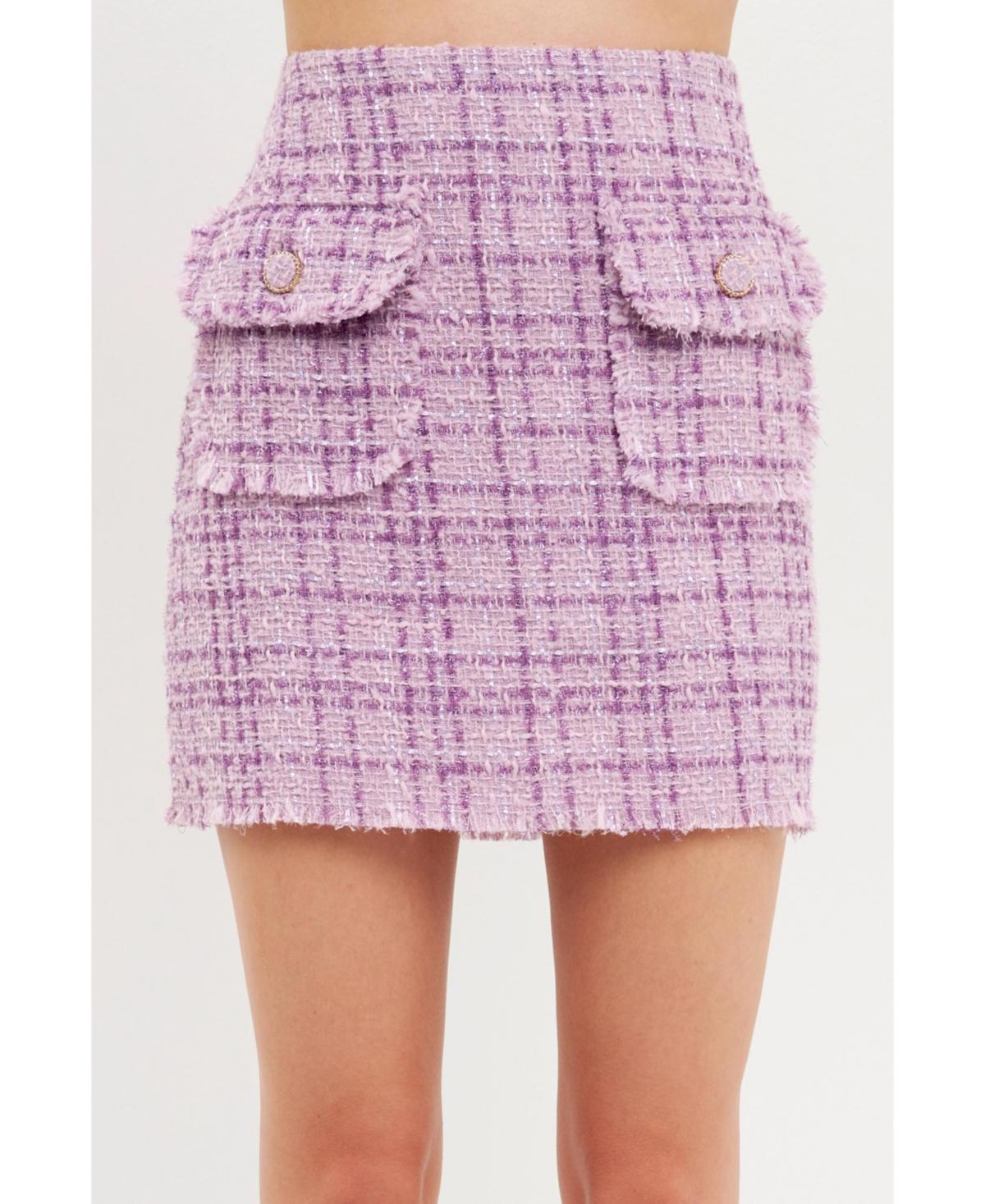 Womens Tonal Boucle Tweed Skirt Product Image