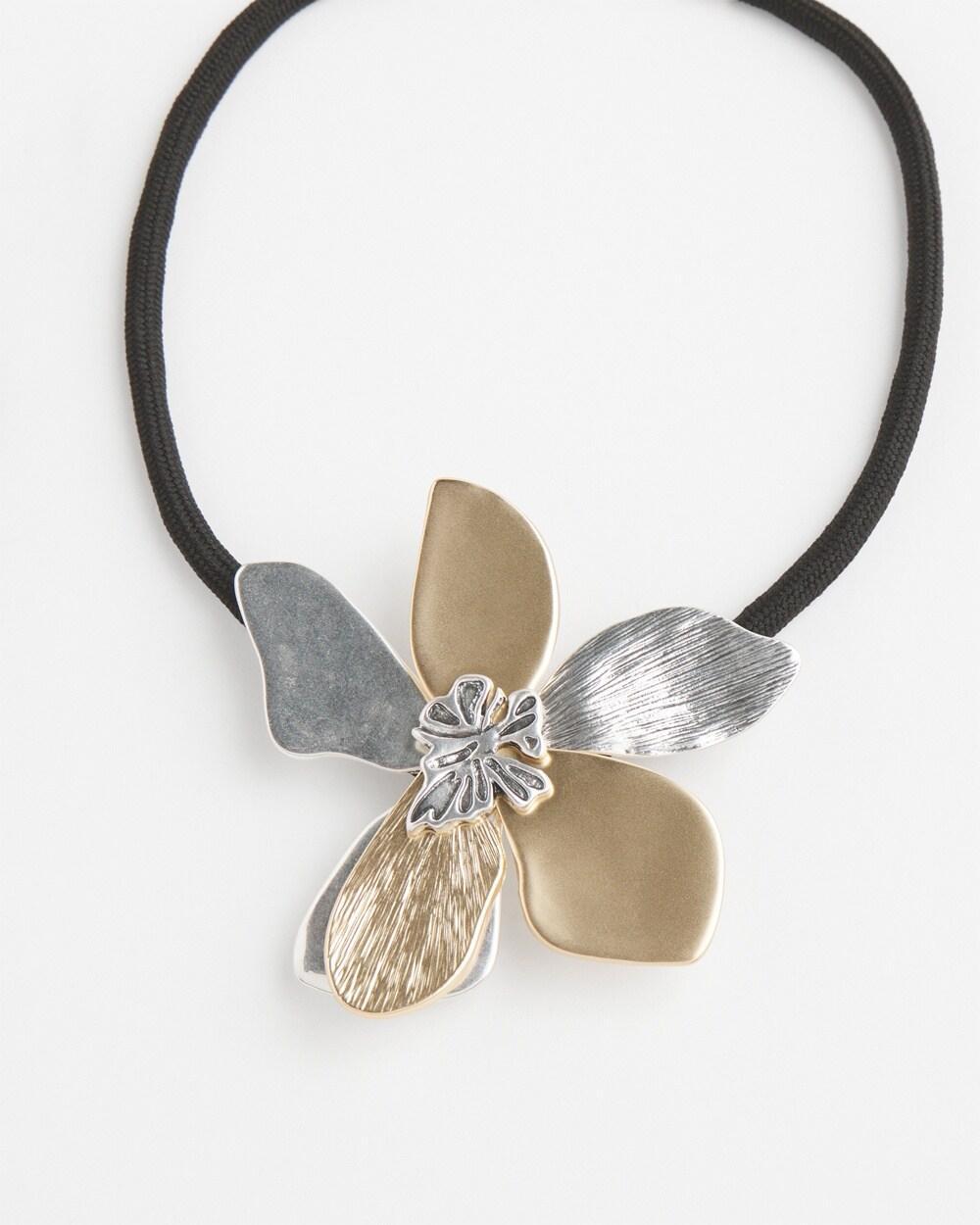 Mixed Metal Floral Pendant Necklace Product Image