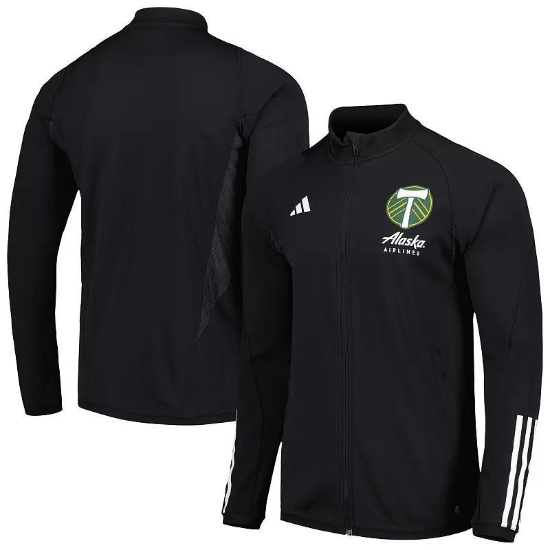 Mens adidas Black Portland Timbers 2023 On-Field Aeroready Full-Zip Training Top Product Image