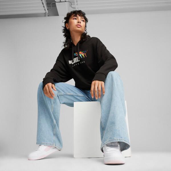 PUMA ESS+ LOVE WINS Women's Hoodie Product Image