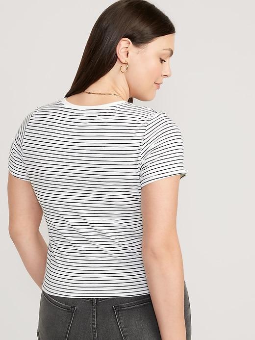 Striped Slim-Fit Crop T-Shirt product image