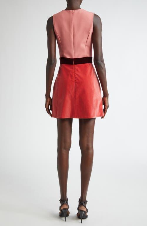 OSCAR DE LA RENTA Bow-detailed Virgin-wool Mini Dress In Rouge Product Image