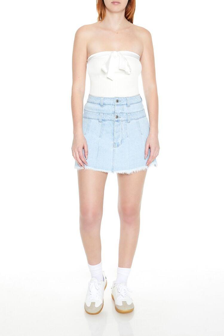 Layered Denim Mini Skirt | Forever 21 Product Image