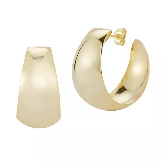 Sunkissed Sterling Bold Wide Hoop Earrings, Womens, Gold Product Image