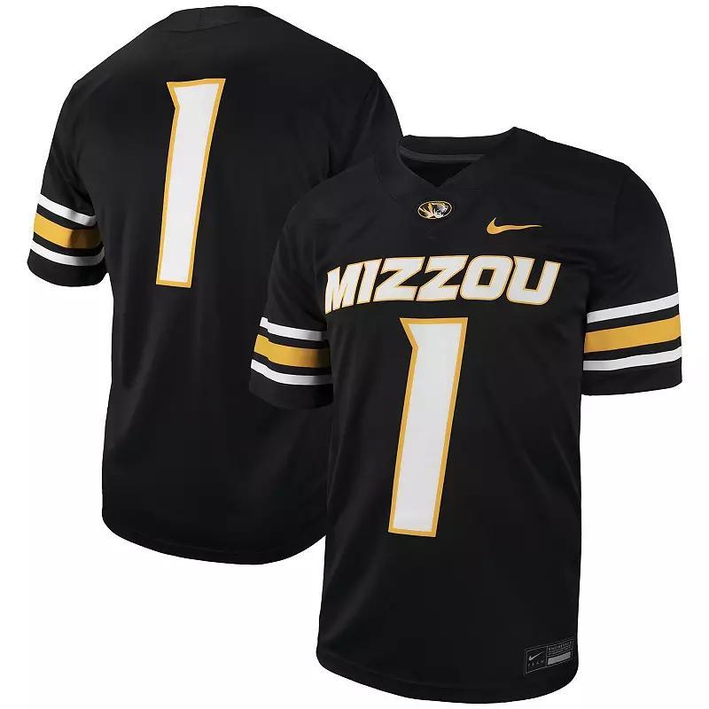 Mens Nike #1 Black Missouri Tigers Untouchable Football Replica Jersey - Black Product Image