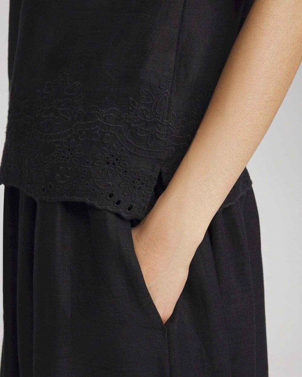 Linen Eyelet Scallop Hem Tank Product Image