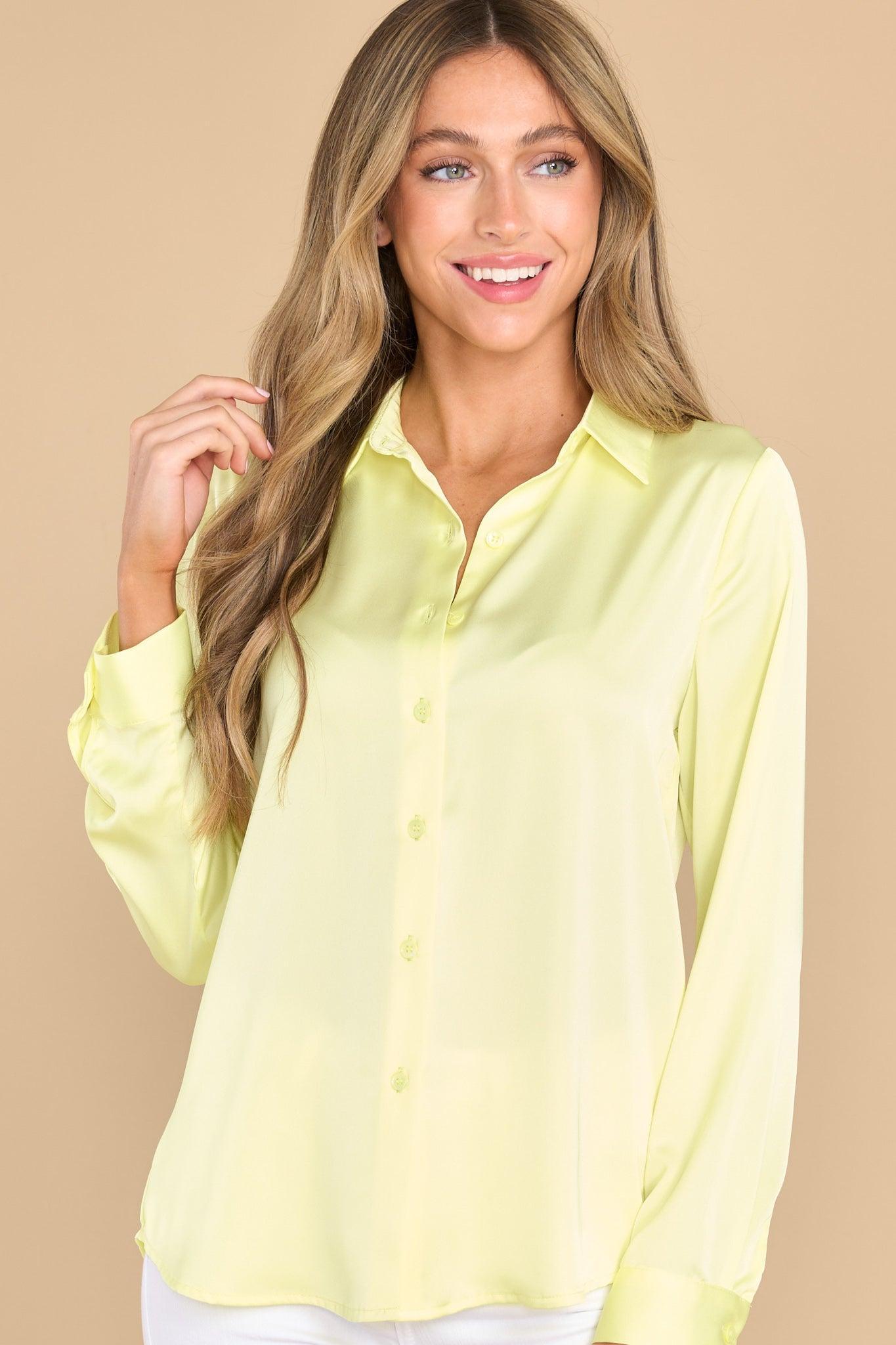 Help Me Help You Yellow Button Front Top Product Image