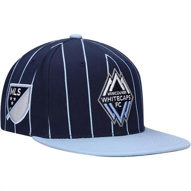 Mens Mitchell & Ness Navy Vancouver Whitecaps FC Team Pin Snapback Hat, Vwc Blue Product Image