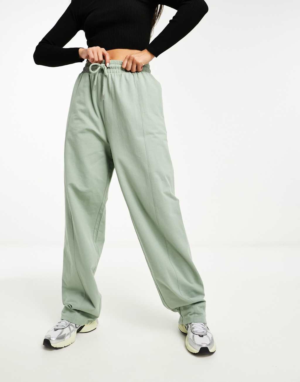 ASOS DESIGN Straight Leg sweatpants in sage green Product Image